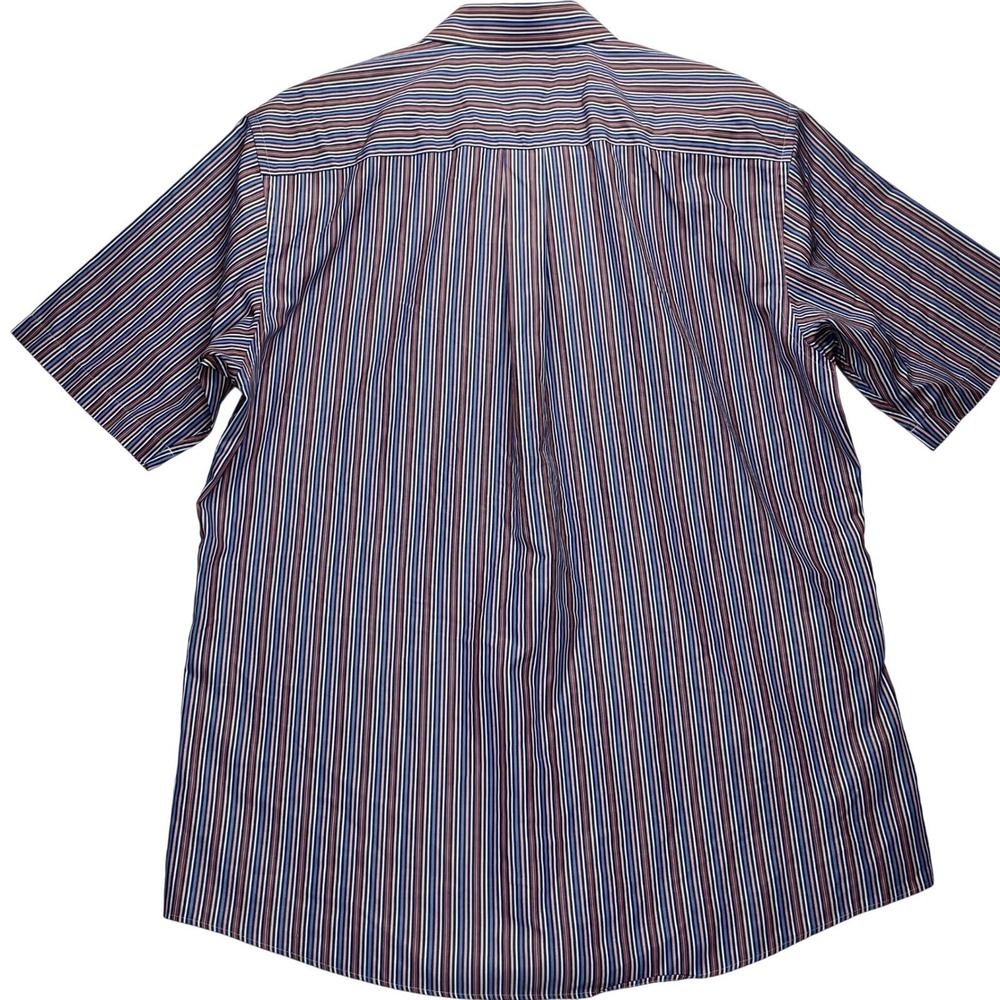 Jos. A. Bank Shirt Traveler's Collection Mens L Blue Red Striped Cotton Tailored - Picture 2 of 8